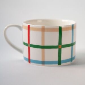 Kate Spade Lenox Ceramic Plaid Squares Stripes Holiday Mug